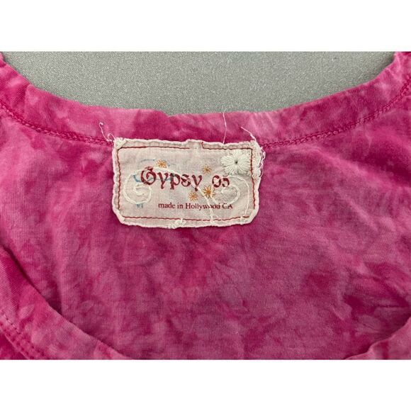 GYPSY 05 PINK TIE DYE BOHO GRAPHIC PRINT TANK‎ TOP M - Picture 3 of 6